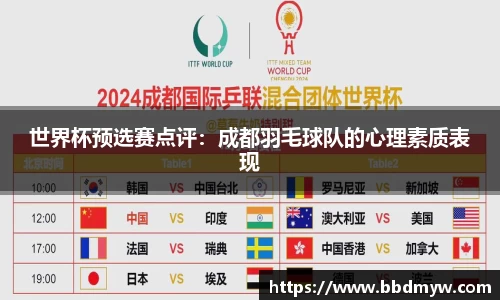世界杯预选赛点评：成都羽毛球队的心理素质表现