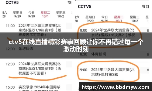 ctv5在线直播精彩赛事回顾让你不再错过每一个激动时刻
