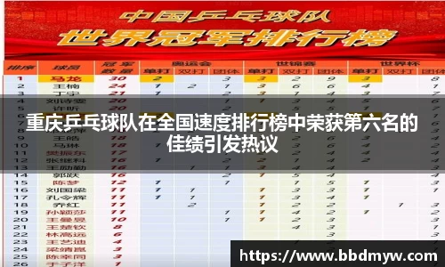 重庆乒乓球队在全国速度排行榜中荣获第六名的佳绩引发热议