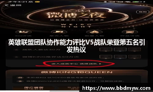 英雄联盟团队协作能力评比V5战队荣登第五名引发热议