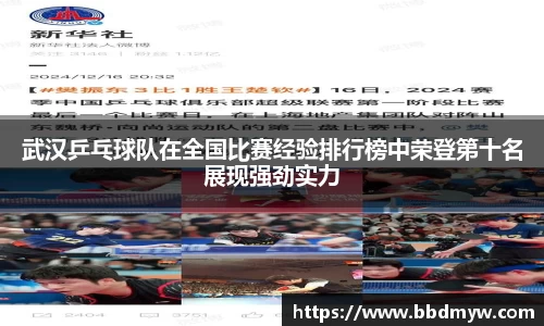 武汉乒乓球队在全国比赛经验排行榜中荣登第十名展现强劲实力